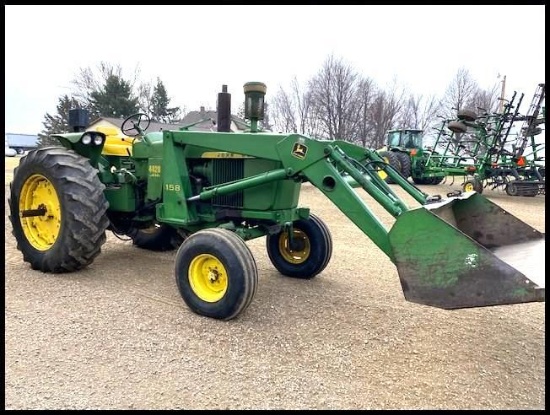 1968 John Deere 4020 Tractor, 8 Spd Power Shift with JD 158 Loader, 7' bucket,