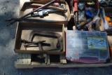 (5) Boxes Tools, Tile Saw, Bars, Clamps, Organizer, Thermometer