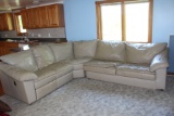 Leather 3 Pc Sectional, Hide-a-Bed, (1) Reclining