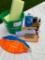 Car Wash Basket- Cleaner, armoral, sponge, umbrella,