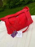 Large red patterned Bako bag