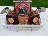 Basket with homemade maple syrup, waffle mix and accessories