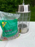 (1) homemade Bird feeder and seed