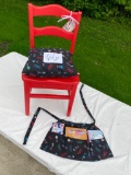 Child's chair, seat cushion and Apron