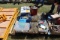Pallet of Spray Paint, Metal Gas Can, Screws, Levels