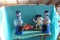 (2) M & M candy dispensers, M & M car candy dish and M & M playing saxophon