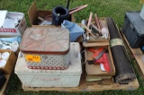 Pallet of Coolers, Planter Plates, Wire Brushes, Putty Knives