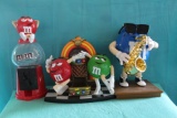 M & M playing saxophone, Jukebox M & M and candy dispenser