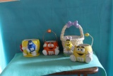 (2) boxes M & M planters, candy dispensers and more