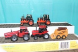 (5) 1/64 (2) Case, Case IH, IH 2+2, tractors and Case Skidsteer, no bubbles