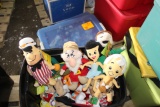 Bam Bam, Fred Flintstone, Betty, Grumpy and M & M stuffed dolls