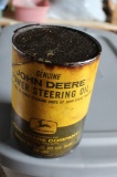 1 quart John Deere power steering oil can, empty, paper
