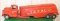 Texaco metal toy truck and trailer, no box