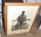 Airplane picture in metal frame, approx 31