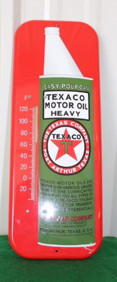 Texaco tin motor oil thermometer 16"x6"