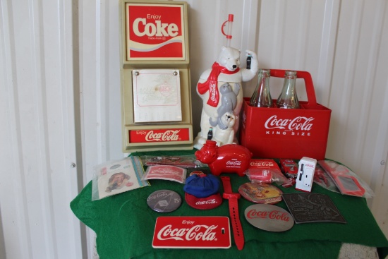 Coca Cola Memorabilia, plastic bottle holder, polar bear soda cup, "Enjoy C