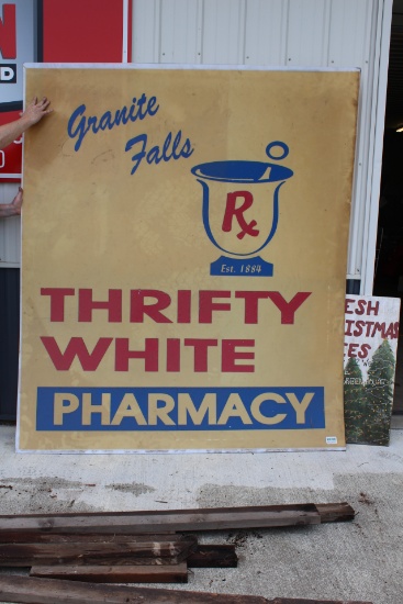 Thrifty White Pharmacy poly sign, single sided, 72"W x 82"H NO SHIPPING