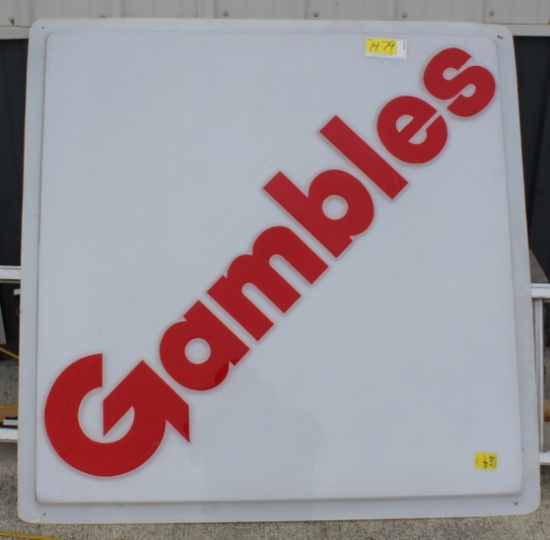 Gamble's single sided raised plastic sign, 48"x48" NO SHIPPING