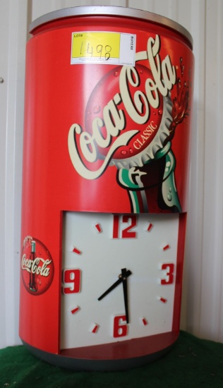 Coca Cola plastic clock, not tested