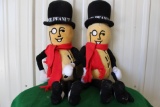 (2) Planters Peanuts stuffed toys inside tin