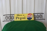 Pepsi metal door push bar, M-68 Stout Sign Co, St. Louis, MO