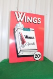 Wings Cigarettes metal reproduction hanging sign 1998