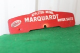 Marquardt Motor Sales Appleton Minn metal license plate topper