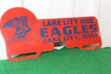 Lake City High Eagles Lakes City Iowa metal license plate topper