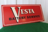 Original Vesta Battery Service metal sign, AM6-5, 17