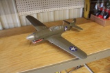 Wire and canvas fighter plane replica model, has some damage, 23