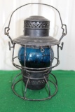 The Adams and Westlake Co blue railroad lantern