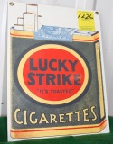 Lucky Strike Cigarette metal single sided reproduction sign, 7.25