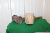 (2) wooden antique mauls