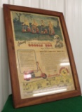 Cushman dealers map, Gamble stores advertisement in frame, approx 18