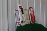 (4) thermometers, Coca Cola, Veedol, Bartl Concrete, CW Service Oil