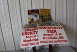 Pioneer Brand field sign, Chippewa County Fair posters, Erickson and Rugged