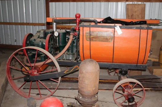 Fairbanks Morse 3HP Style C Gas Engine Built on Hardie Spray Rig on Horse Drawn Steel Wheel Wagon