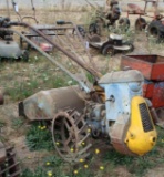 David Bradley Walk Behind Garden Tractor, With Rear Tiller, Steel Wheels,