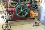 Olds 2.5HP Gas Engine, Complete and Fully Restored, Size 4x6 On Steel Wheel Truck