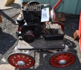 Briggs and Stratton Model Y Kick Gas Engine, Restored, on Homemade Shop Built Cart