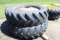 (2) 480/80R50 Alliance Tires on 10 Bolt CIH Rims, 11