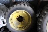 (2) 320/85R34 Goodyear Tires on JD Waffle Rims, 10 Bolt Center Disks