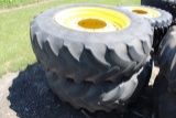 (2) Firestone All Traction DT 420/85R34 Tires on JD 12 Bolt Center Disks, W