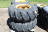 (2) 18.4-26 Firestone All Traction Field & Road Tires on JD 8 Bolt Rims, 8.