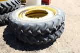 (2) 320/90R50 Goodyear DT 800 Tires on JD Rear Tractor Rims, no Center Disk