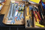 Combination wrenches, new; Allen wrenches, hammer, (2) boxes