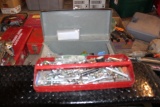 Toolbox with contents, tools, wrenches, screwdrivers