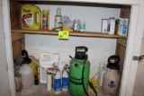 HAND SPRAYERS AND MISC GARDEN SUPPLIES, DOES NOT INCLUDE CABINET