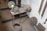 BENCH GRINDER WITH MOTOR ON STAND