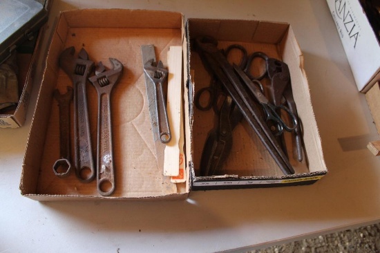 Tin snips and Crescent wrenches